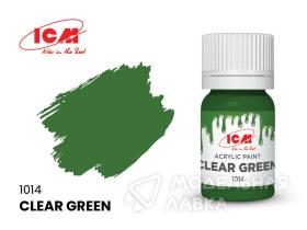 Краска для творчества, 12 мл, цвет Ясный зеленый(Clear Green)