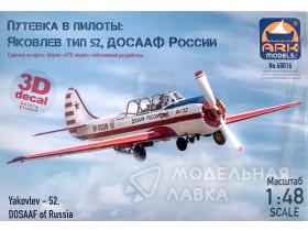 Спортивно-тренировочный самолет Як-52 ДОСААФ России с 3D декалями