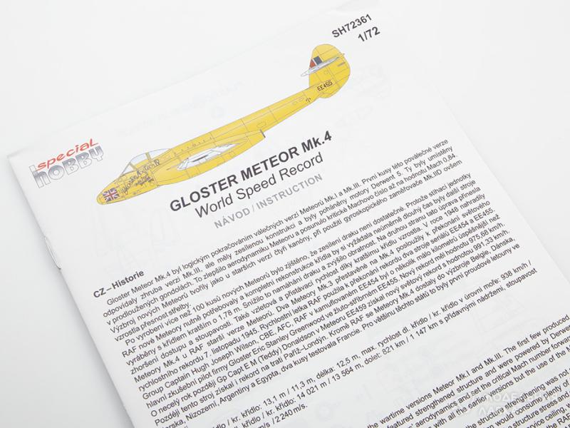 Сборная модель Gloster Meteor Mk.4 "World Speed Record" Special Hobby