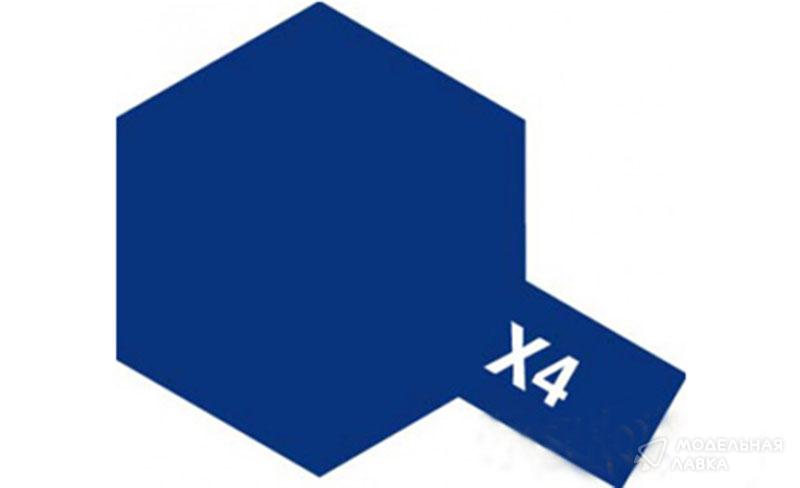 Краска глянцевая акриловая (Синяя), X-4 Tamiya