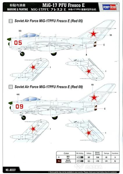 Сборная модель MiG-17 PFU Fresco E Hobby Boss