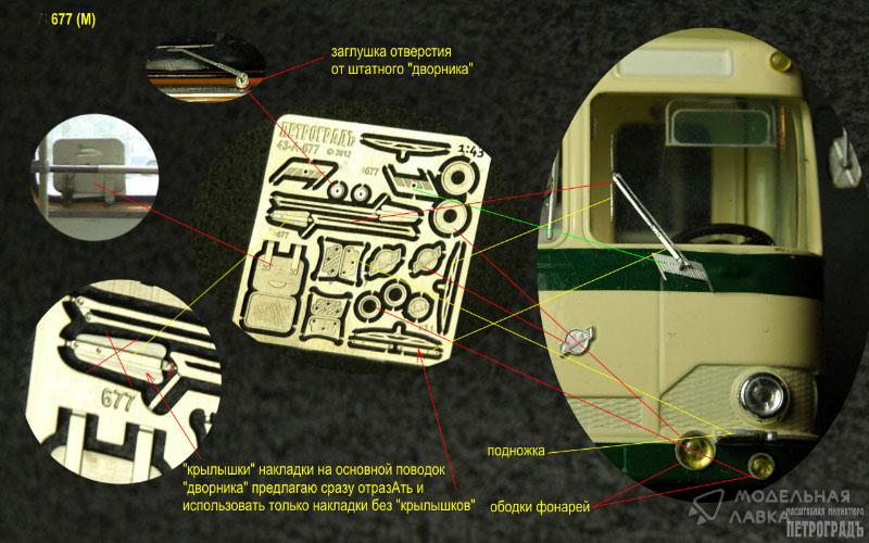 Набор для доработки модели Ликинский автобуса 677 Петроградъ и S&B