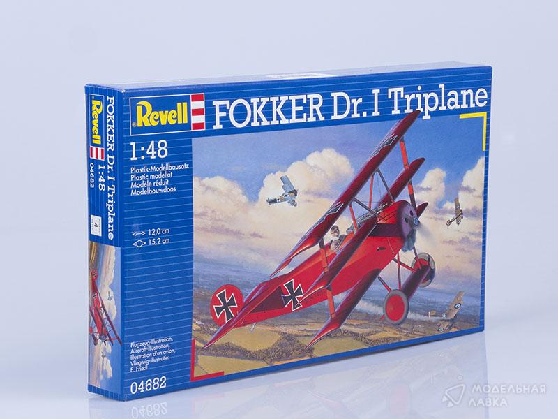 Сборная модель набор: самолет триплан Fokker Dr.I, 1-ая МВ с клеем, кисточкой и красками Revell