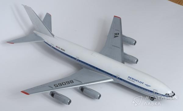 Сборная модель пассажирский авиалайнер Ил-86 с клеем, кисточкой и красками. Звезда
