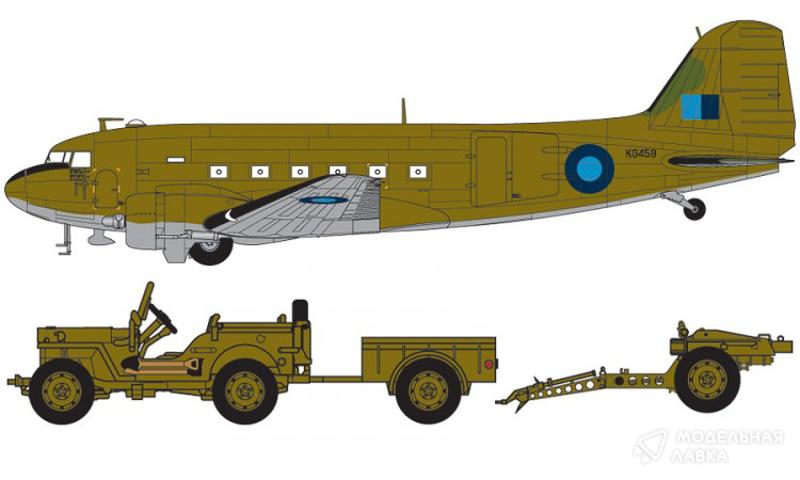 Сборная модель самолет Douglas Dakota MkIII with Willys Jeep Airfix