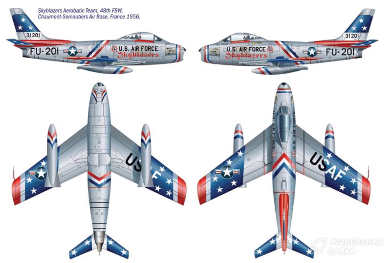 Фото #11 для Сборная модель самолет F-86F Sabre Jet ''Skyblazers''