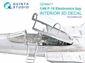 3D Декаль интерьера кабины F-15C отсек электроники (Academy)