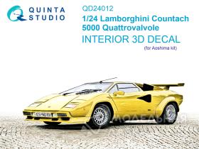 3D Декаль интерьера кабины Lamborghini Countach 5000 QV (Aoshima)