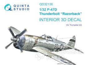 3D Декаль интерьера кабины P-47D Razorback (Trumpeter)