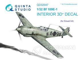 Декаль интерьера кабины Bf 109E-1 (для модели Eduard)