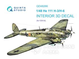 Декаль интерьера кабины He 111H-3/H-6 (ICM)
