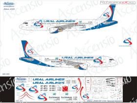 Декаль на самолет Airbus A320  Уральские Авиалинии (NEW Livery)