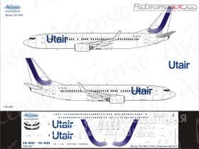 Декаль на самолет Boeing 737-800 UtAir (new colors 2017)