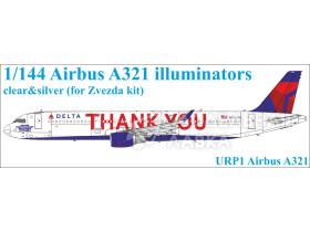 Декали для Airbus A321 for Zvezda kit illuminators (clear+silver)