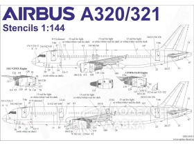 Декали для Airbus A32x Stencils (for Zvezda)