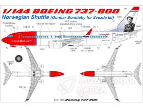 Декали для Boeing 737-800 Norwegian Shuttle LN-NGG (Gunnar Sonsteby) with stencils