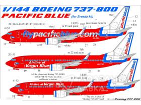 Декали для Boeing 737-800 Pacific Blue Old with stencils