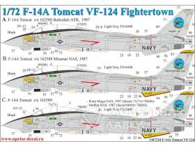 Декали для F-14A Tomcat VF-124 Fightertown