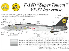 Декали для F-14D Tomcat VF-31 Last Cruise