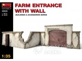Farm entrance with wall