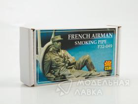 French airman smoking pipe