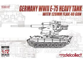 Germany WWII E-75 Heavy Tank with 128mm Flak 40 Gun