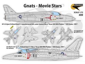 Gnats - Movie Stars - Folland Gnat T.1 and HAL HF-23 Ajeet from "Hotshots!"