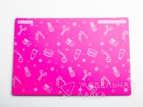 Коврик для резки А5, 3 слоя, розовый, маникюр
