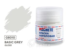 Краска акриловая MACHETE 10 мл, Basic grey (Светло-серый, глянцевый)