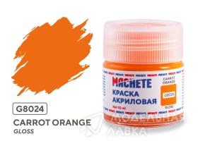 Краска акриловая MACHETE 10 мл, Carrot orange (Оранжевый, глянцевый)