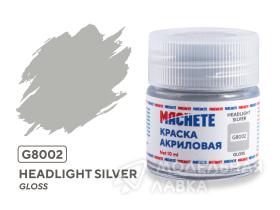 Краска акриловая MACHETE 10 мл, Headlight silver (Серебряный, глянцевый)