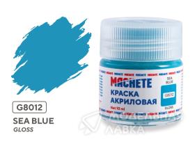 Краска акриловая MACHETE 10 мл, Sea blue (Бирюзовый, глянцевый)