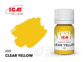 Краска для творчества, 12 мл, цвет Прозрачный желтый (Clear Yellow)