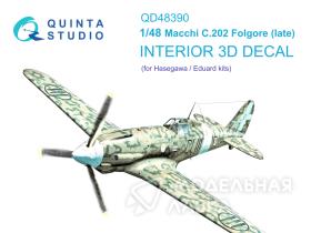 Macchi C.202 Folgore Late 3D-Printed & coloured Interior on decal paper (Hasegawa/Eduard)