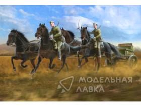 Советская полковая артиллерийская конная тяга (1943-1945) (передок с 4 лошадьми и 2 фигурами)