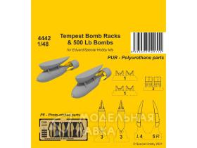 Стойки для бомб Tempest и 500-фунтовые бомбы