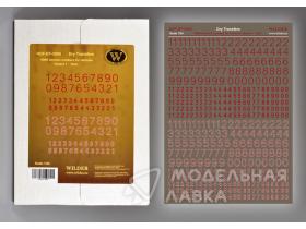 Сухая декаль WWII German numbers for vehicles. Variant 1- Red