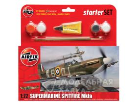 Supermarine Spitfire MkIa Starter Set (в комплект входят краски, кисть и клей)