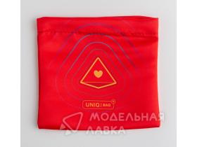 Тканевый мешок с печатью (красный), 15*15, на магнитной застёжке