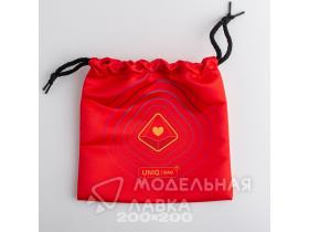 Тканевый мешок с печатью (красный), 20*20, на шнурке