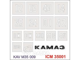 Трафарет для модели Камаз 4310 ICM 35001