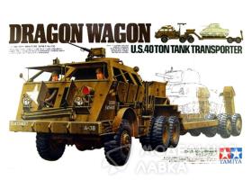 U.S. 40 Ton Tank Transporter Dragon Wagon Американский сорокотонный танковый тягач, с четырьмя фигурами в наборе.