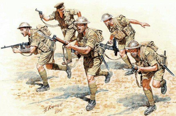 Британская пехота в бою, Северная Африка, 2 МВ Master Box