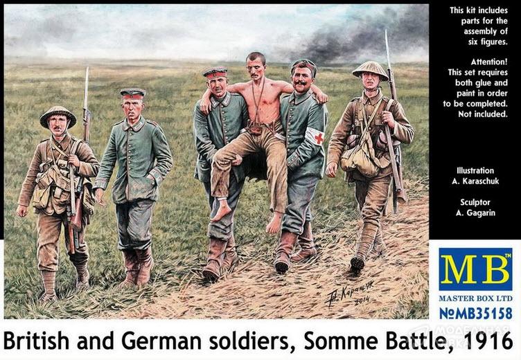 Фигурки Британские и Германские солдаты, битва на Сомме 1916 Master Box