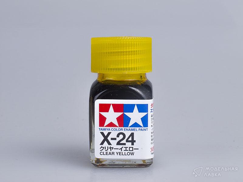 Краска глянцевая эмалевая (Clear Yellow), X-24 Tamiya