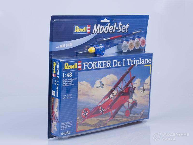 Фото #1 для Сборная модель набор: самолет триплан Fokker Dr.I, 1-ая МВ с клеем, кисточкой и красками