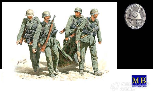 Немецкая пехота с раненым, Сталинград 1942 Master Box