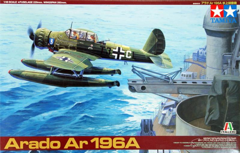 Сборная модель немецкий гидросамолёт Arado Ar 196А с двумя фигурами Tamiya