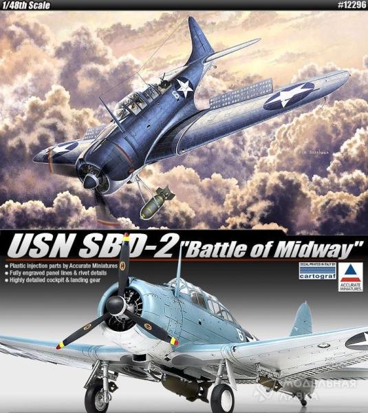 Сборная модель самолет USN SBD-2 Battle of Midway Academy