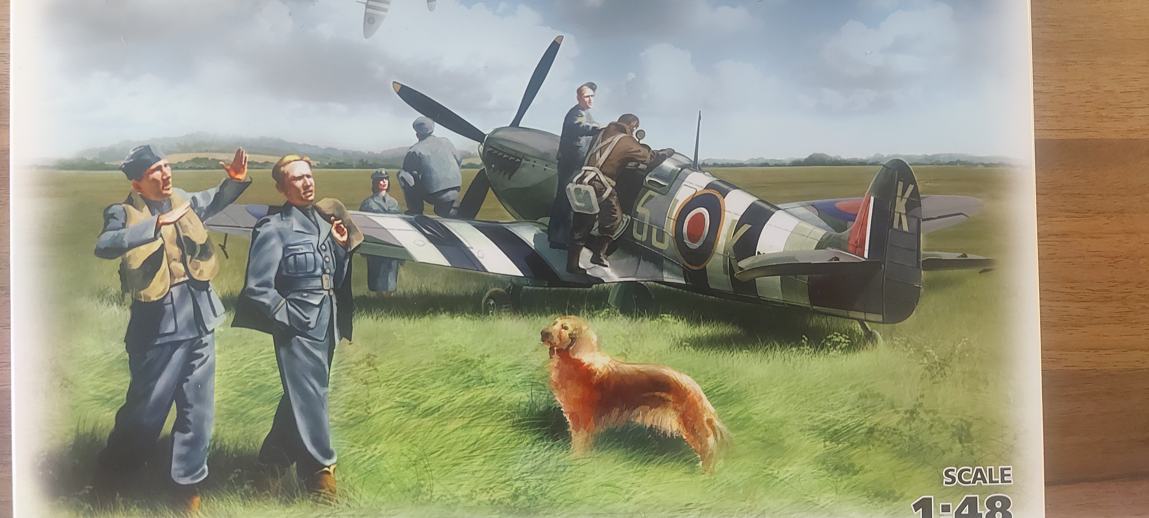 Фото Самолет Spitfire Mk.IX с летчиками RAF и наземного персонала